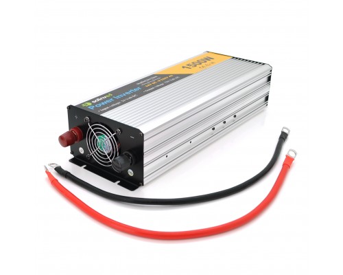 Інвертор напруги Solinved Sol-Yb24-1500M, 24V/220V, 1500W з апроксимованою синусоїдою, 2Shuko, USB, клемні дроти, Q6 