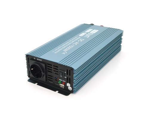 Інвертор напруги Mexxsun MXS-1500, 24V/220V, 1500W з модифікованою синусоїдою, 2 Shuko, клемні дроти, Q4 
