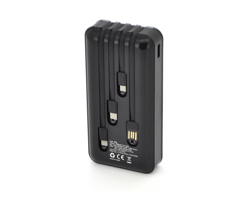 Powerbank BLIC BPB6 20000mAh, 2.1A, 4 кабелі: Type-C, Lighting, Micro, USB, Black, 0,450kg, Box 