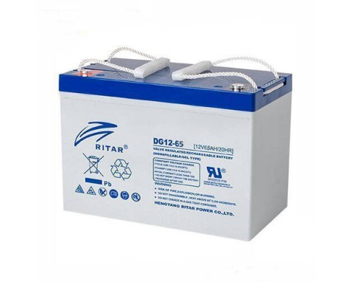 Акумуляторна батарея GEL RITAR DG12-65, Gray Case, 12V 65Ah (350 х 167 х 182) Q1/48 