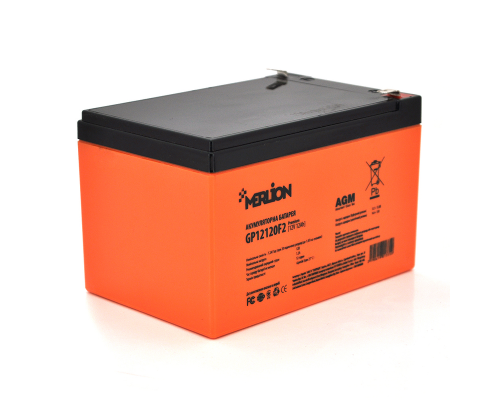 Акумуляторна батарея MERLION AGM GP12120F2 PREMIUM 12 V 12 Ah ( 150 x 98 x 95 (100) ) Orange Q6 