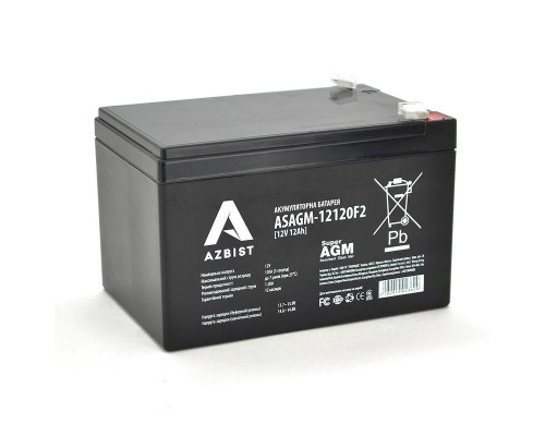 Акумулятор AZBIST Super AGM ASAGM-12120F2, Black Case, 12V 12.0Ah (151х98х 95 (101) ) Q6/192 