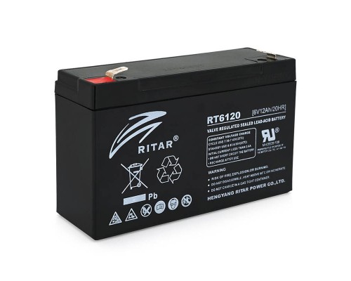 Акумуляторна батарея AGM RITAR RT6120A, Black Case, 6V 12Ah ( 150 х 50 х 93 (99) ) Q10 
