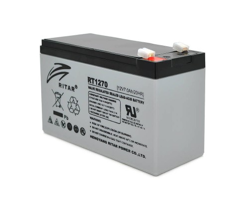 Акумуляторна батарея AGM RITAR RT1270, Gray Case, 12V 7.0Ah ( 151 х 65 х 94 (100) ) Q10 
