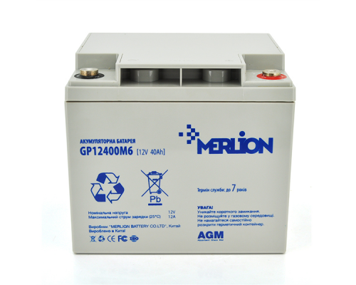 Акумуляторна батарея MERLION AGM GP12400M6 12 V 40 Ah ( 196 x 165 x 175 ) Q1 
