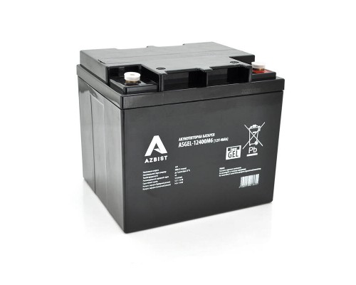 Аккумулятор AZBIST Super GEL ASGEL-12400M6, Black Case, 12V 40.0Ah (196x165x173) Q1/96