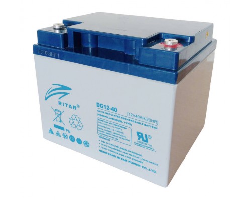 Акумуляторна батарея GEL RITAR DG12-40, Gray Case, 12V 40.0Ah ( 198 х 166 х 169 (169) ) Q1/60 