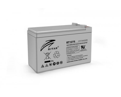 Акумуляторна батарея AGM RITAR RT1275, Gray Case, 12V 7.5Ah ( 151 х 65 х 94 (100) ) Q10 