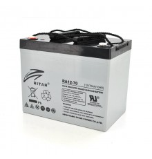Акумуляторна батарея AGM RITAR RA12-70, Gray Case, 12V 70.0Ah (350 x 167 x 182)