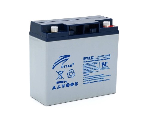 Тягова акумуляторна батарея RITAR EV12-22,12V 22Ah, M5 ( 181 х 77 х 170 ), Q4 