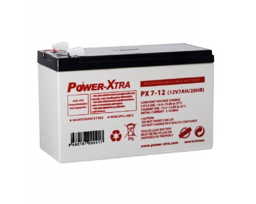 Акумуляторна батарея AGM Power-Xtra PX7-12(28W), Gray Case, 12V 7.0Ah ( 151 х 65 х 94 (100) ) Q5 