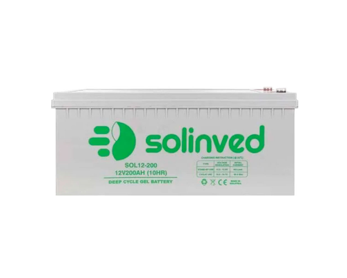 Акумуляторна батарея SOLINVED 200-12 GEL 12V 200 Ah (522 x 240 x 224), 60.3 kg Grey Q1/48 