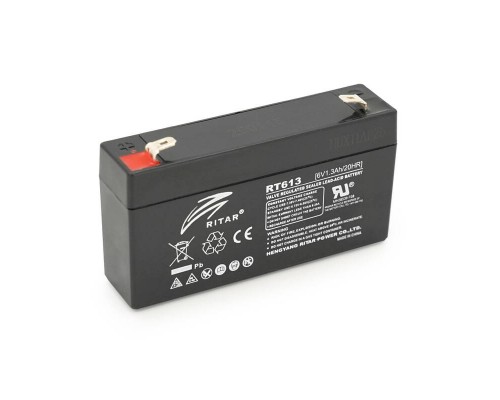 Акумуляторна батарея AGM RITAR RT613, Black Case, 6V 1.3Ah ( 97х24х 52 (58) ) Q20 