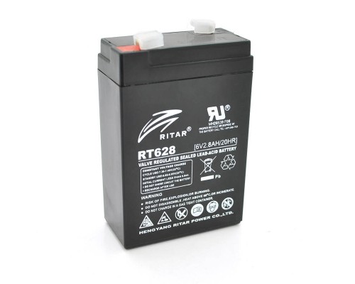 Акумуляторна батарея AGM RITAR RT628, Black Case, 6V 2.8Ah (66х34х 97 (103)) Q25 