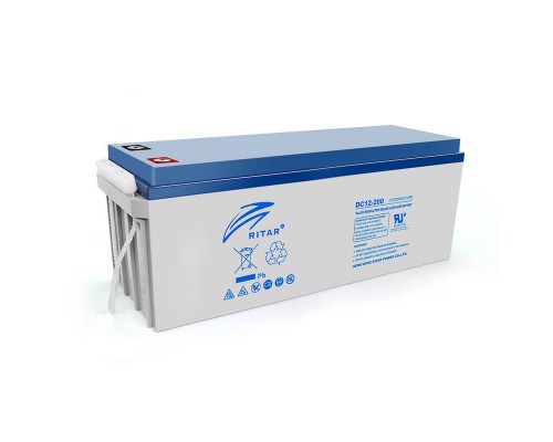 Аккумуляторная батарея AGM RITAR DC12-200, Gray Case, 12V 200Ah (522 х 240 х 219 (224)) Q1/18