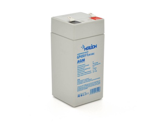 Акумуляторная батаре MERLION AGM GP450F1 4 V 5 Ah ( 47 x 47 x 100 (105 ) ) Q30 