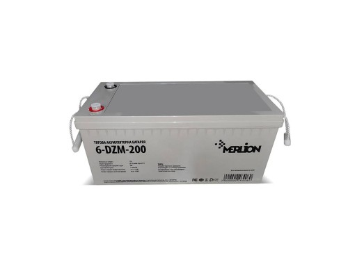 Тягова акумуляторна батарея AGM MERLION 6-DZM-200, 12V 200Ah М8 (495*165*230), Q1 