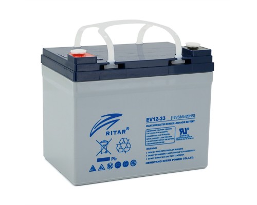 Тяговий акумулятор RITAR EV12-33,12V 33Ah, M5 (195х130х168), Q1 