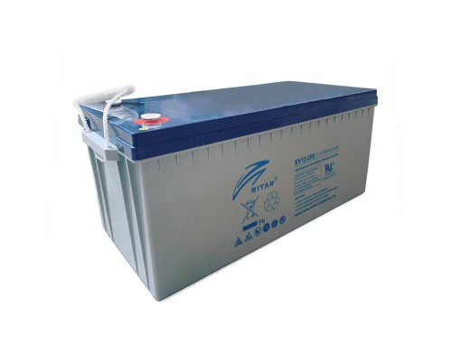 Тяговий акумулятор RITAR EV12-200,12V 200Ah, M8 ( 522 х 240 х 219(224) ) 