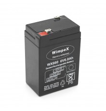 Акумуляторна батарея Wimpex WX-660 6 V 6Ah (70 x 47 x 100 (105)), 0.75 kg, Black, Q20