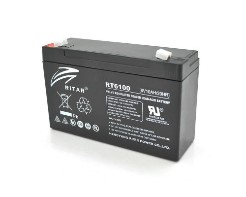 Акумуляторна батарея AGM RITAR RT6100, Black Case, 6V 10Ah (150 х 50 х 93 (99)) Q10 
