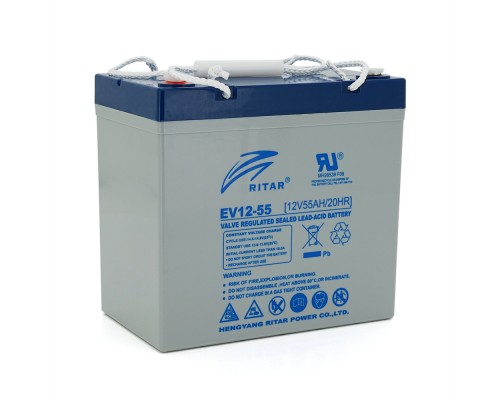 Тяговий акумулятор RITAR EV12-55,12V 55Ah, M5 (229 х 138 х 211(216)), Q1 