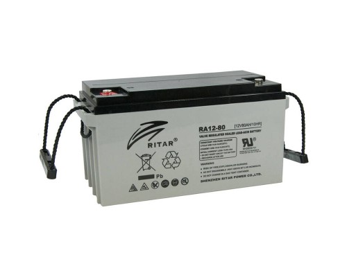 Акумуляторна батарея AGM RITAR DC12-80, Gray Case, 12V 80Ah ( 350 x 167 x 182 ) Q1 