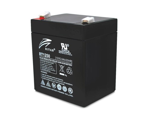Акумуляторна батарея AGM RITAR RT1250B, Black Case, 12V 5.0Ah ( 90 х70 х 101 (107) ) Q10 