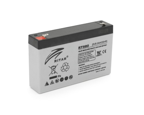 Акумуляторна батарея AGM RITAR RT680, Gray Case, 6V 8Ah (151х34х94 (100)) Q10 