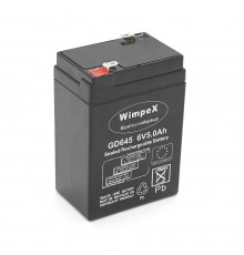 Акумуляторна батарея Wimpex WX-645 6 V 5Ah (70 x 47 x 100 (105)), 0.60 kg, Black, Q20