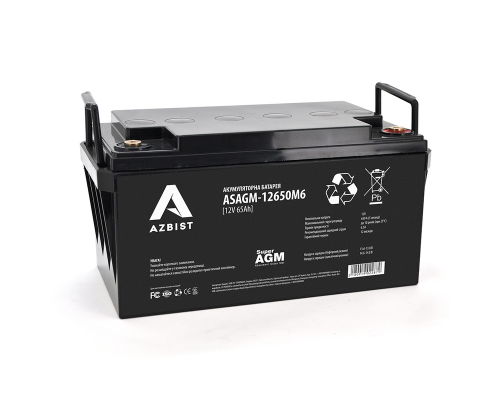 Акумулятор AZBIST Super AGM ASAGM-12650M6, Black Case, 12V 65.0Ah (348 х 168 х 178) Q1/48 