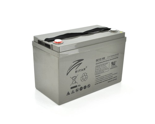 Акумуляторна батарея AGM RITAR DC12-100, Gray Case, 12V 100Ah ( 328 x 172 x 215 (220) Q1 
