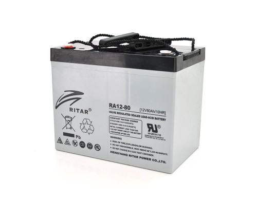Акумуляторна батарея AGM RITAR RA12-80, Gray Case, 12V 80.0Ah ( 350 x 167 x 182 ) Q1 