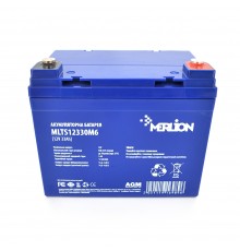 Акумуляторна батарея MERLION FOR TESLA AGM MLTS12330M6 12 V 33 Ah (195 x 130 x 155 (165)), 11.8 kg Blue Q1