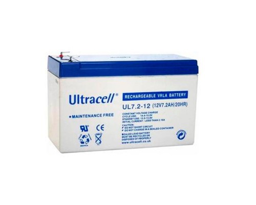 Акумуляторна батарея Ultracell UL7.2-12 AGM 12V 7,2 Ah (151 x 65 x 99) White Q8/420 