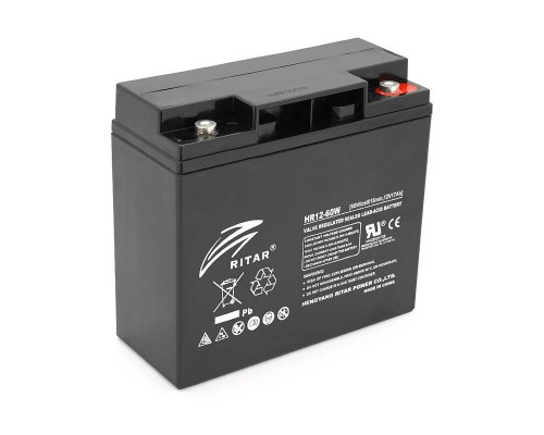 Акумуляторна батарея AGM RITAR HR12-60W, Black Case, 12V 17.0Ah ( 181 х 77 х 167 (167 ) 4.80 kg Q4 