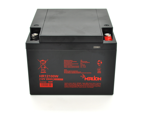 Акумуляторна батарея MERLION HR12100W, 12V 28Ah Black ( 166 х 175 х 125 (125) ) 