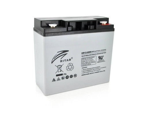 Акумуляторна батарея AGM RITAR HR1288W, Gray Case, 12V 22.0Ah ( 181 х 77 х 167 (167 ) 6.50kg Q4 