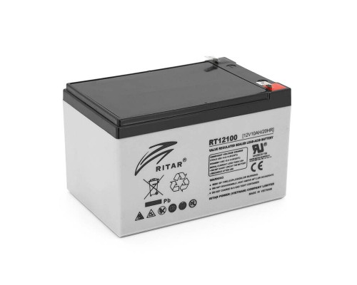 Акумуляторна батарея AGM RITAR RT12100, Gray Case, 12V 10.0Ah ( 151 х 65 х 111 (117 ) ) Q10 