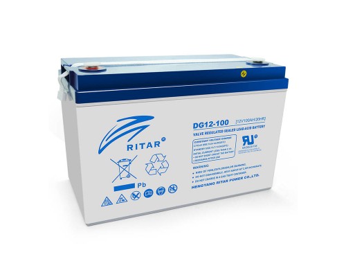 Акумуляторна батарея GEL RITAR DG12-100, Gray Case, 12V 100.0Ah ( 328 х 172 х 215 (220) ) Q1/36 
