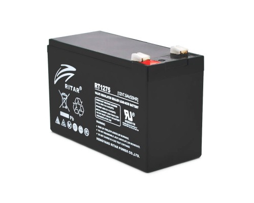 Акумуляторна батарея AGM RITAR RT1275B, Black Case, 12V 7.5Ah ( 151 х 65 х 94 (100) ) Q10 