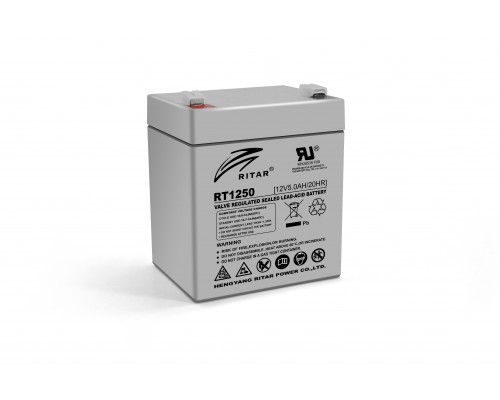 Акумуляторна батарея AGM RITAR RT1250, Gray Case, 12V 5.0Ah ( 90 х70 х 101 (107) ) Q10 