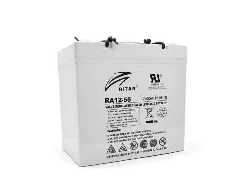 Акумуляторна батарея AGM RITAR RA12-55, Gray Case, 12V 55.0Ah ( 229 x 138 x 211 (216) ) Q1 