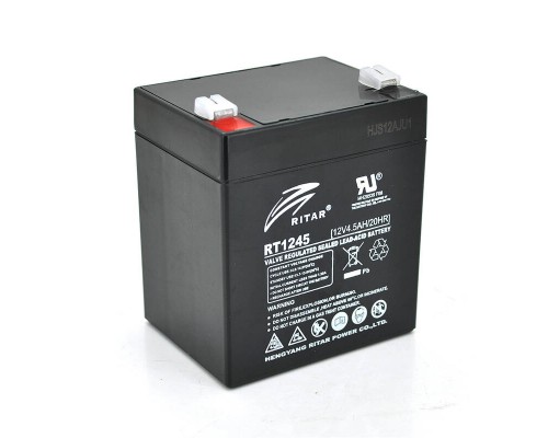 Акумуляторна батарея AGM RITAR RT1245B, Black Case, 12V 4.5Ah ( 90 х 70 х 101 (107) ) Q10 
