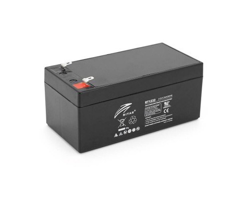 Акумуляторна батарея AGM RITAR RT1232, Gray/Black Case, 12V 3.2Ah (133 х 67х 59 (63) ) Q10 