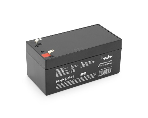 Акумуляторна батарея MERLION AGM GP1233F1 12 V 3,3Ah ( 134 x 66 x 60 (65) ) Q10 