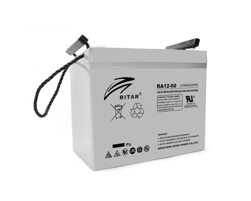 Акумуляторна батарея AGM RITAR RA12-60, Gray Case, 12V 60.0Ah ( 260 x 169 x 211 (218) ) Q1 