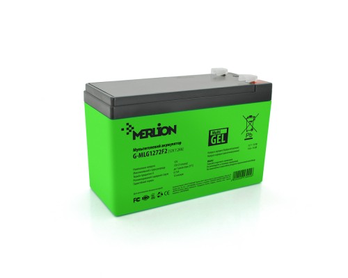 Акумуляторна батарея MERLION G-MLG1272F2 12 V 7,2 Ah ( 150 x 65 x 95 (100) ) Green Q10/480 