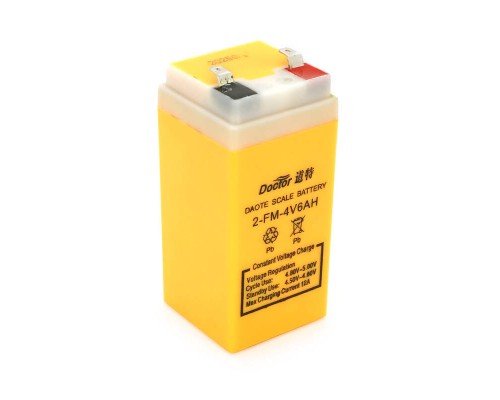 Акумуляторна батарея DOKTOR GC DTX 4V6AH, 4V6Ah, (100x47x47), клеми F2, Yelow Q40 